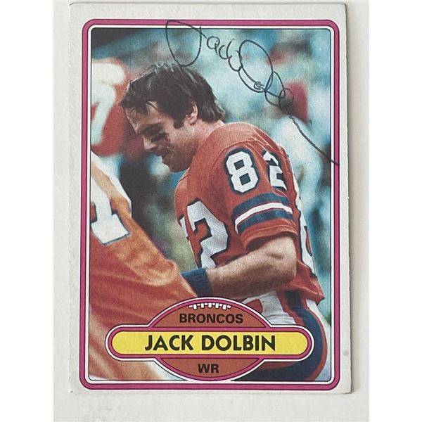 Denver Broncos Jack Dolbin 1990 Topps #176 signed trading card