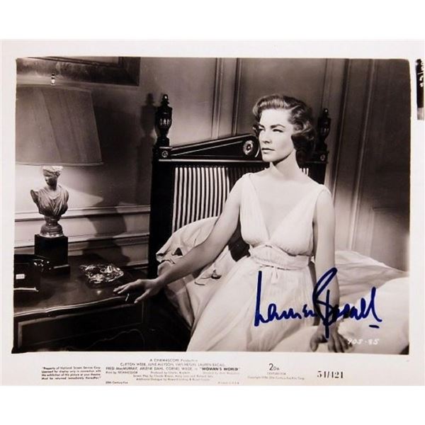 Lauren Bacall signed movie still photo