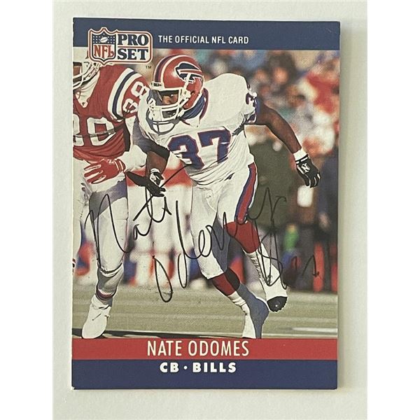 Buffalo Bills Nate Odomes 1990 NFL #37 signed card