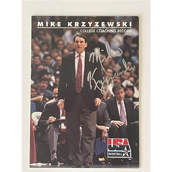 NCAA Coach Mike Krzyzewski 1992 Skybox #96 signed trading card