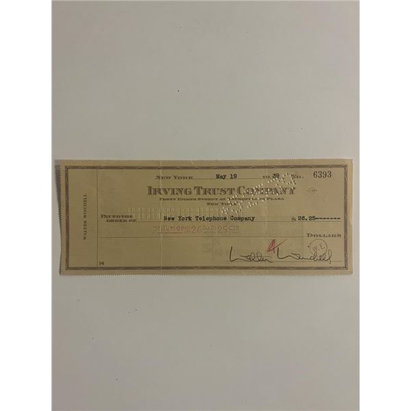 1939 Walter Winchell signed check