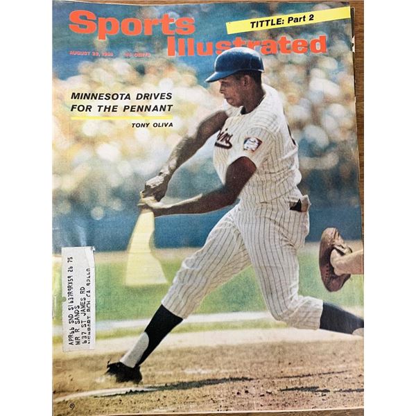 Sports Illustrated Magazine Tony Oliva Issue