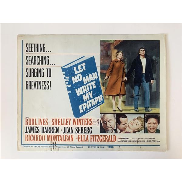 Let No Man Write My Epitaph original 1960 vintage lobby card