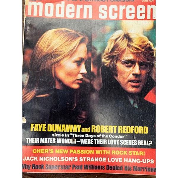 Modern Screen Magazine - Three Days of the Condor, Faye Dunaway and Robert Redford