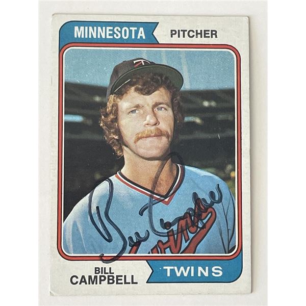 Minnesota Twins Bill Campbell signed 1974 Topps #26 trading card