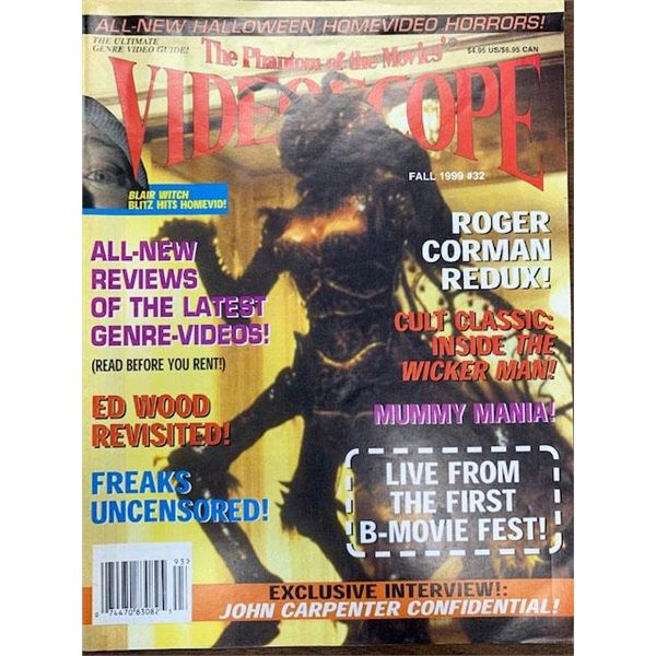 The Phantom of the Movies' Videoscope Magazine Featuring John Carpenter