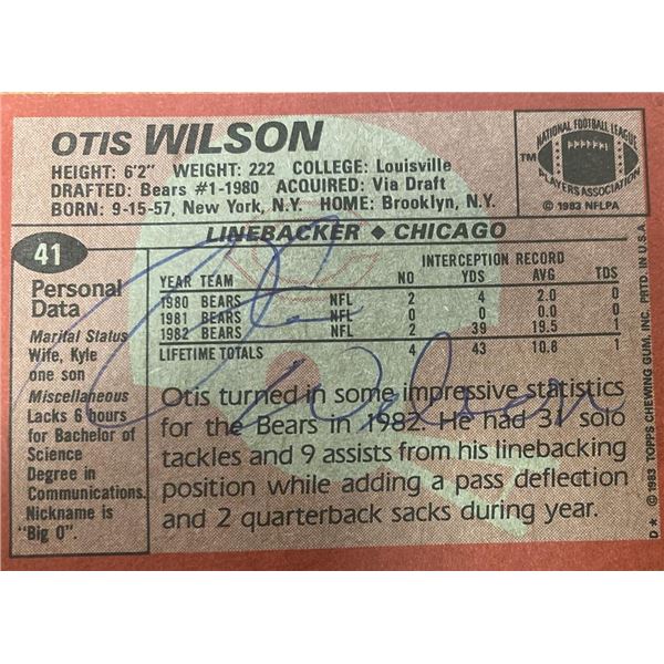 Chicago Bears Otis Wilson 1983 Topps #41 signed trading card