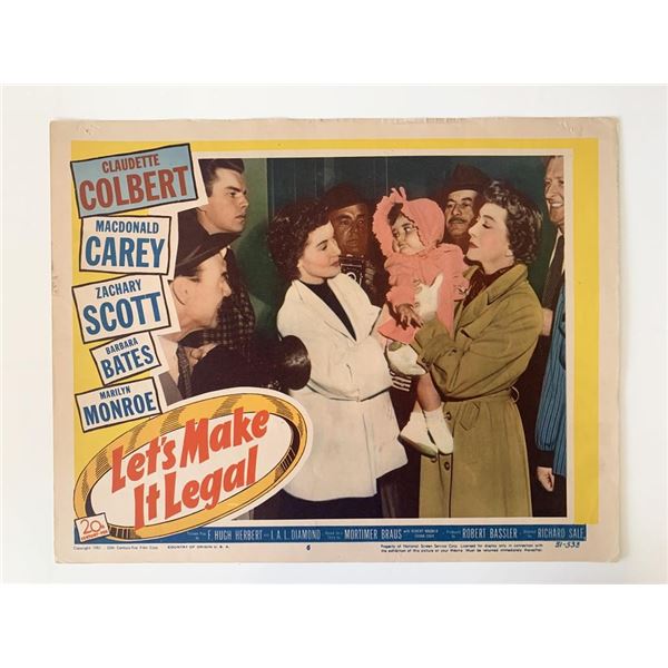 Let's Make It Legal original 1951 vintage lobby card