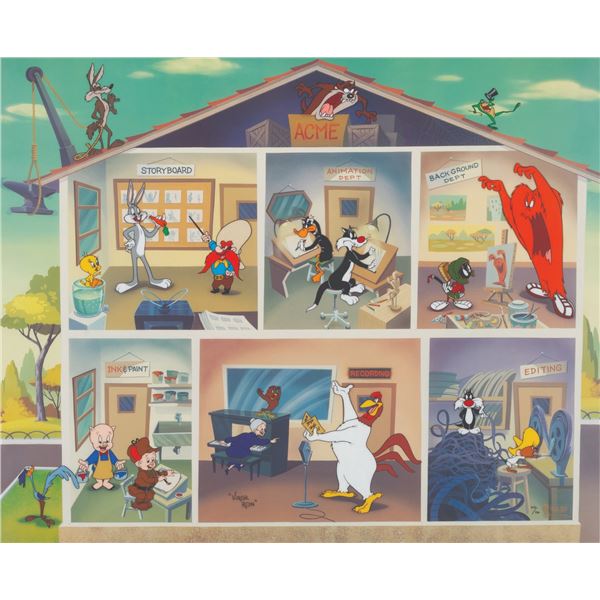 A Virgil Ross Signed “Looney Bin” Limited Edition Cel.