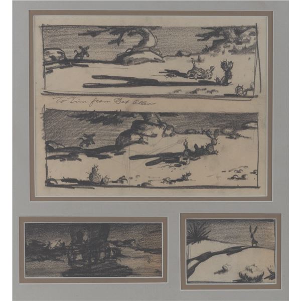 A Collection of Signed “Home On the Range” Storyboard Panels.