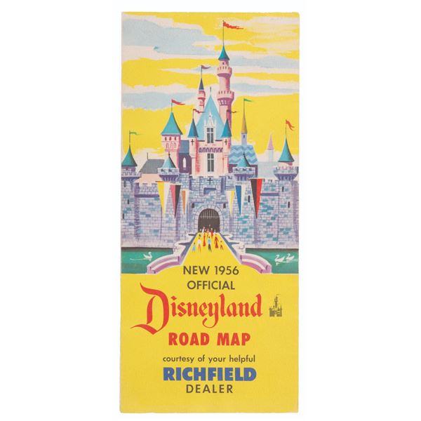 A 1956 Official Disneyland Road Map by Richfield.