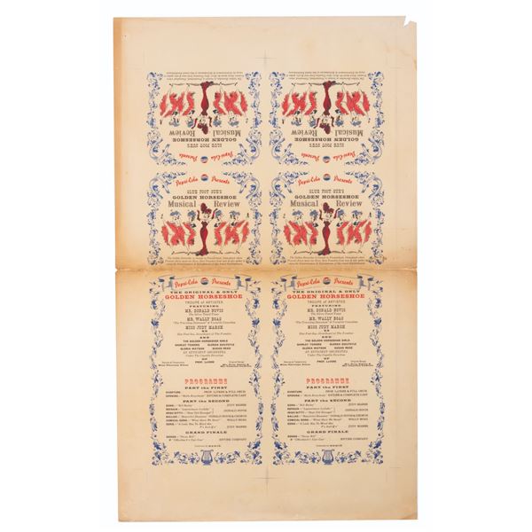 An Uncut Page of Golden Horseshoe Revue Programs.