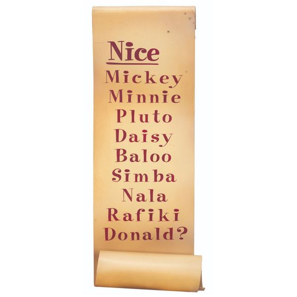 A Mickey's Jingle Jungle Parade Nice List Prop.