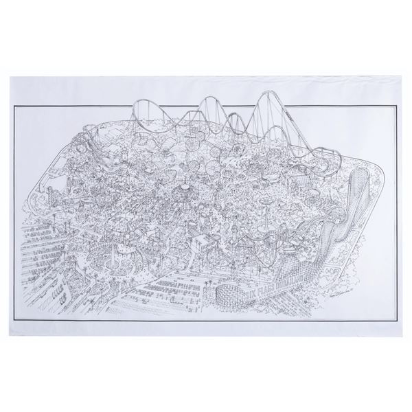 A Six Flags Dubailand Map Concept Print.