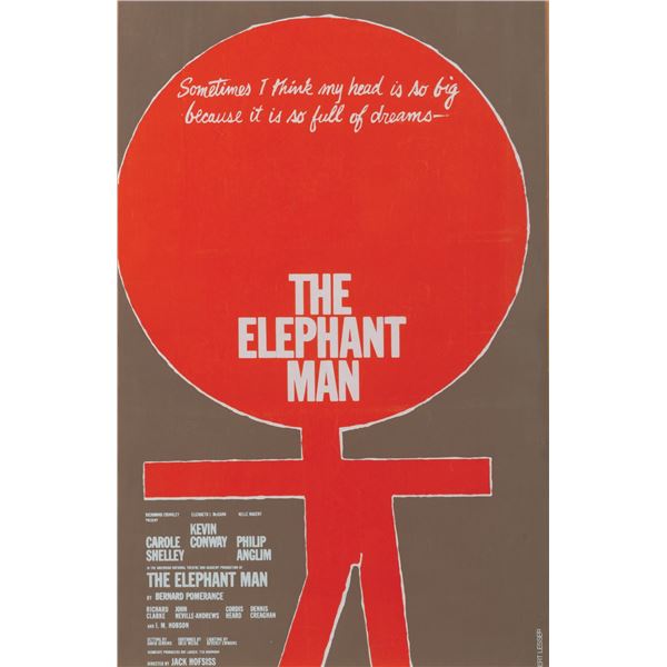 A "The Elephant Man" Gilbert Lesser Window Card.