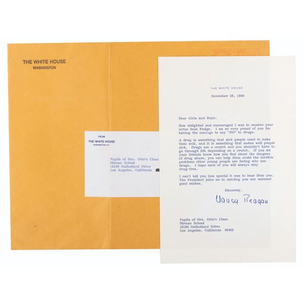 A Nancy Reagan Signed “Just Say No” Letter.