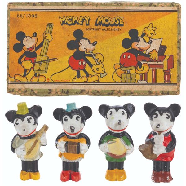 A Set of Early Mickey and Minnie Bisque Figurines.