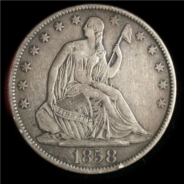 United States 1858-O Seated Liberty Half Dollar
