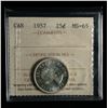 Image 1 : 1957 Twenty-five Cents, ICCS MS-65