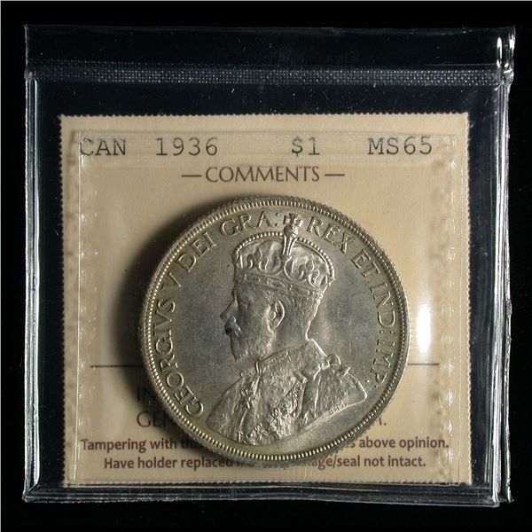 1936 One Dollar, ICCS MS-65