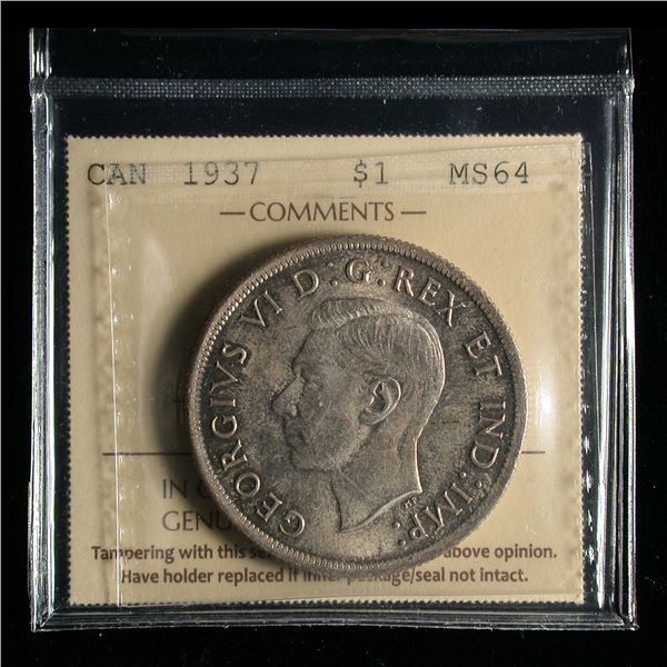 1937 One Dollar, ICCS MS-64