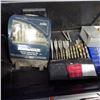 Image 2 : plastic toolbox with assorted drill bits