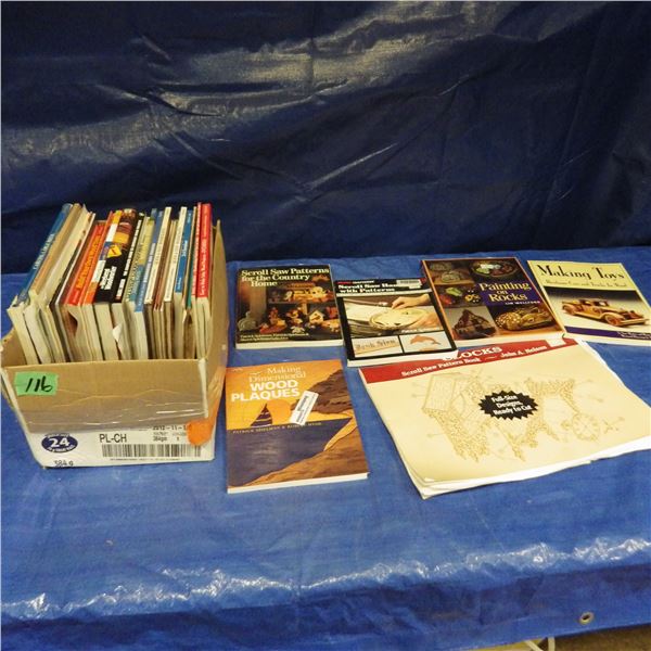 Box of woodworking pattern books
