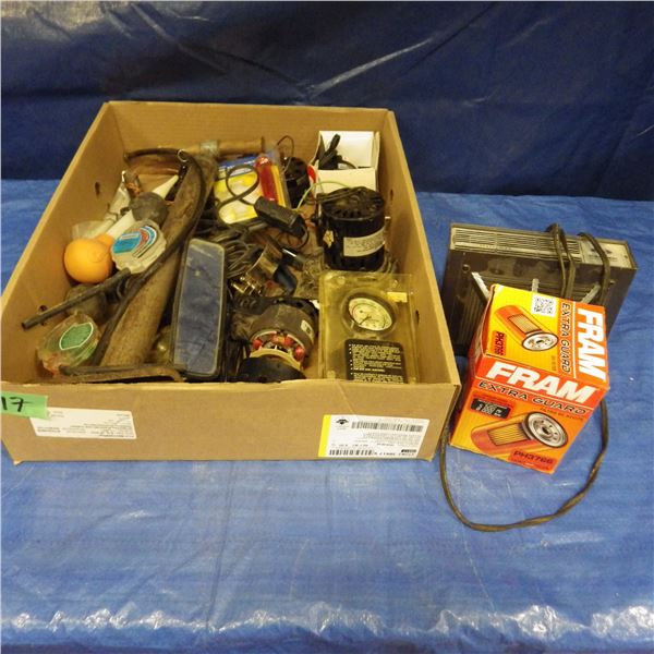 Box of miscellaneous automotive items