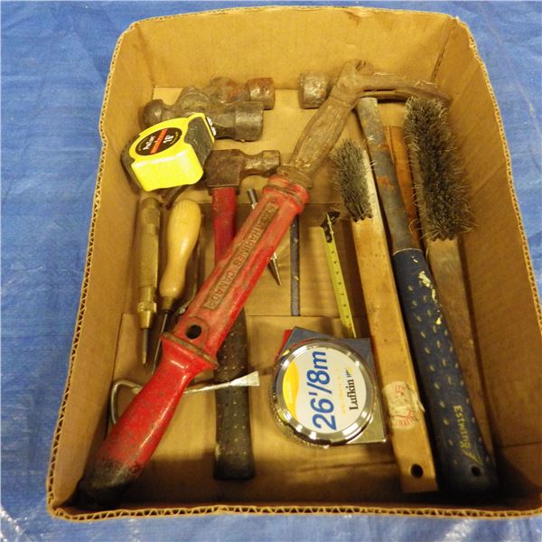 Ball peen hammers tape measure nail puller