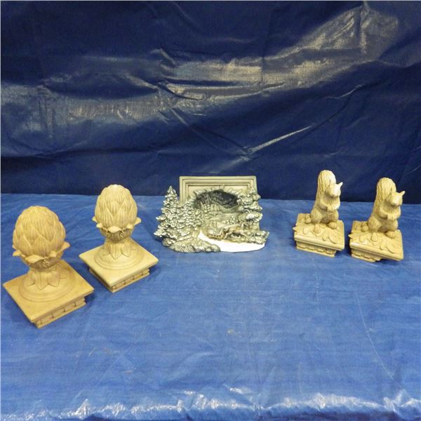 Squirrel and acorn figurines one squirrel damaged