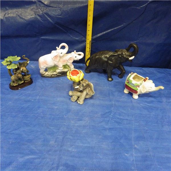 Assortment of elephant figurines