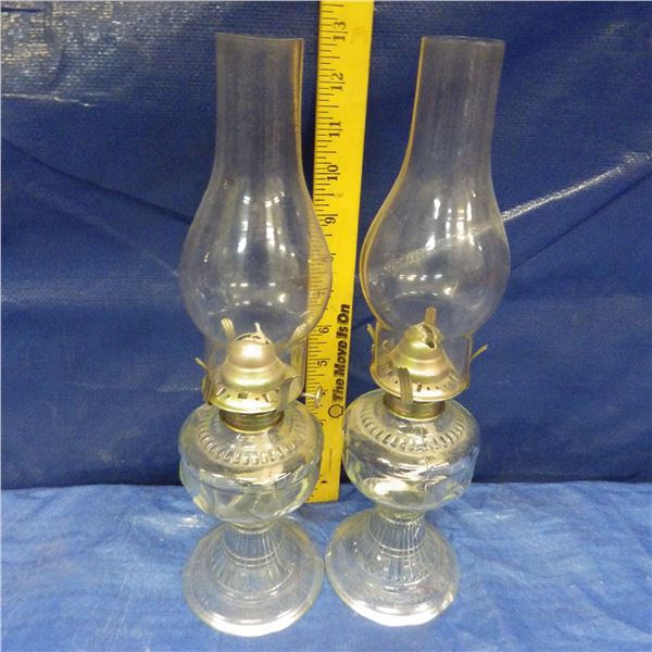 Lot of coal oil table lamps - reproductions