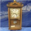 Image 1 : Glory 31 day pendulum clock with key  Some damage to top right hand corner