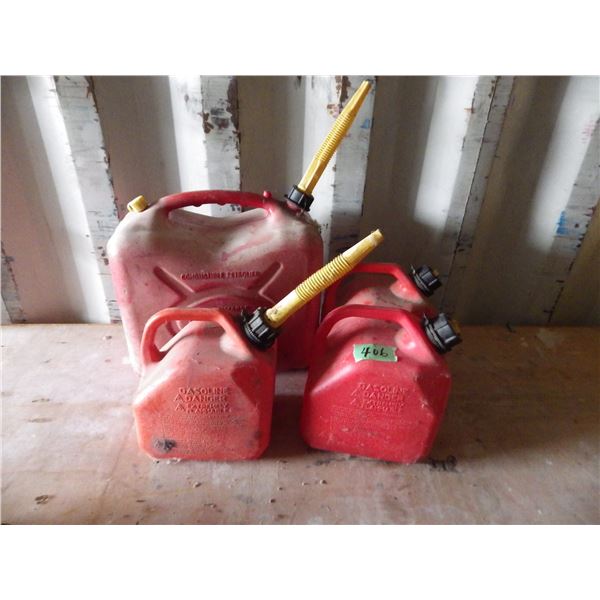 Assortment of gas cans