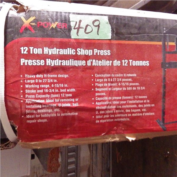 12 ton Hydraulic Shop Press inbox