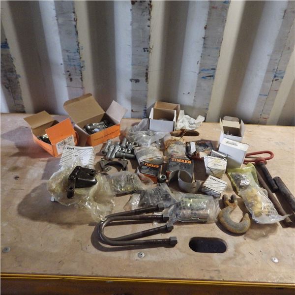 Assortment of bearings, wheel studs and other parts