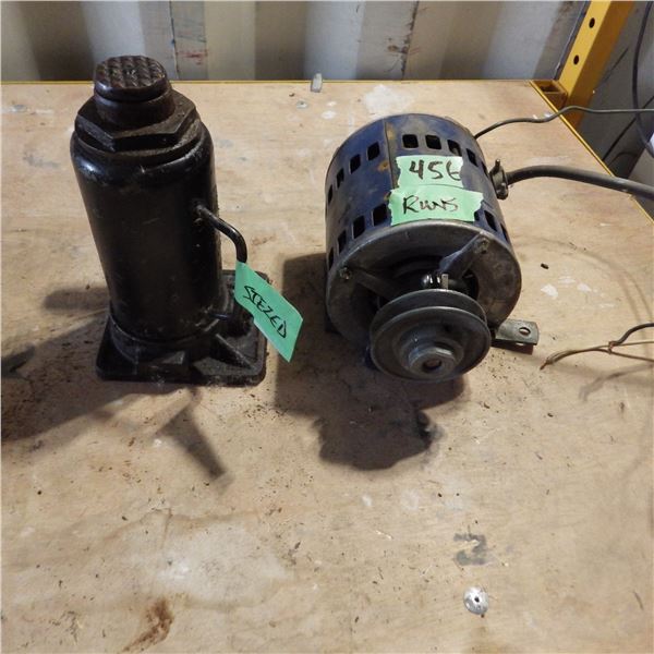 Electric motor and seized hydraulic jack