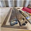 Image 2 : Hand saws, framing square, Miscellaneous tools