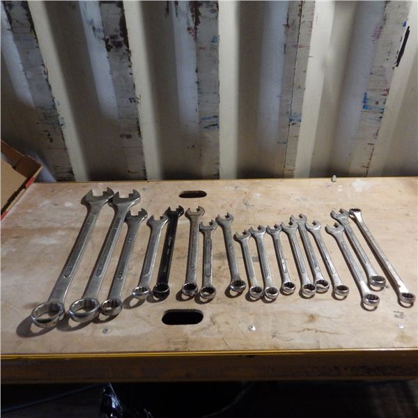 Lot of open end box and wrenches
