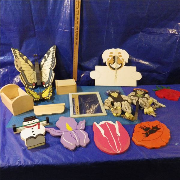 Assortment of decorative wood cutouts