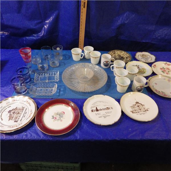 Commemorative plates and assorted dishes