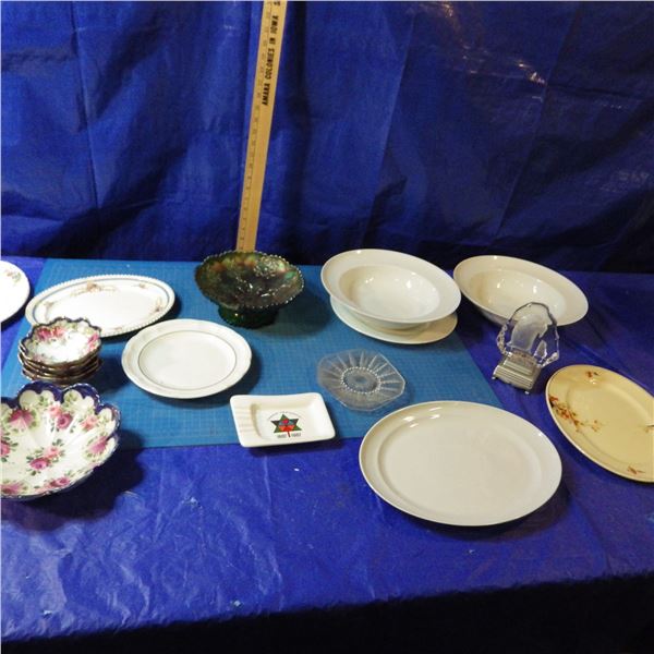 Lot of platters and plates  And small glasses