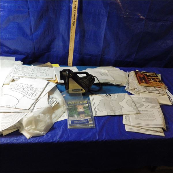 lot of patterns for woodworking and projector