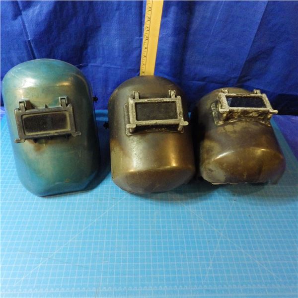 lot of welding helmets