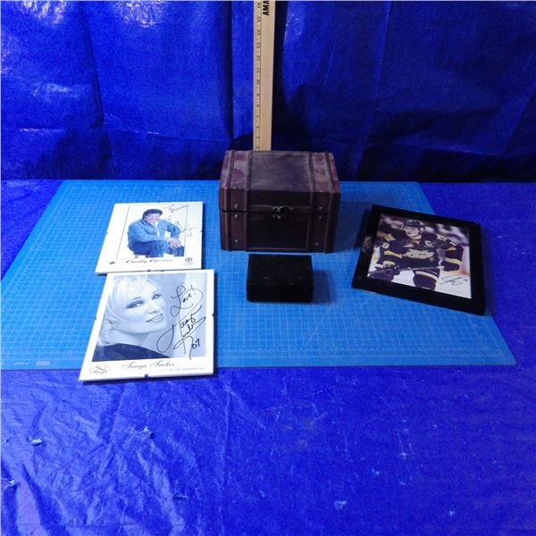 Chubby Checker, Tanya Tucker and Wheat Kings autographed photos and keep sake boxes