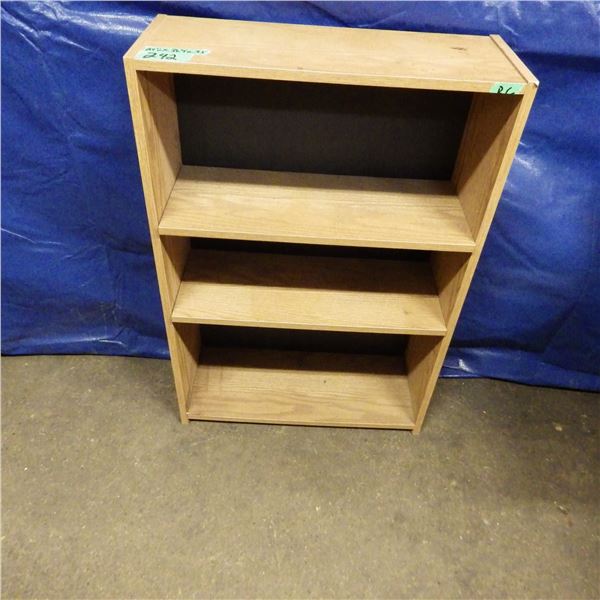 3 shelf particle board bookshelf
