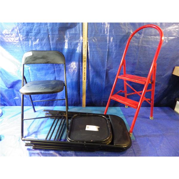 folding chairs and step stool