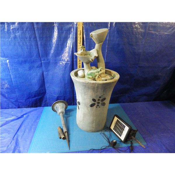 water fountain and solar light