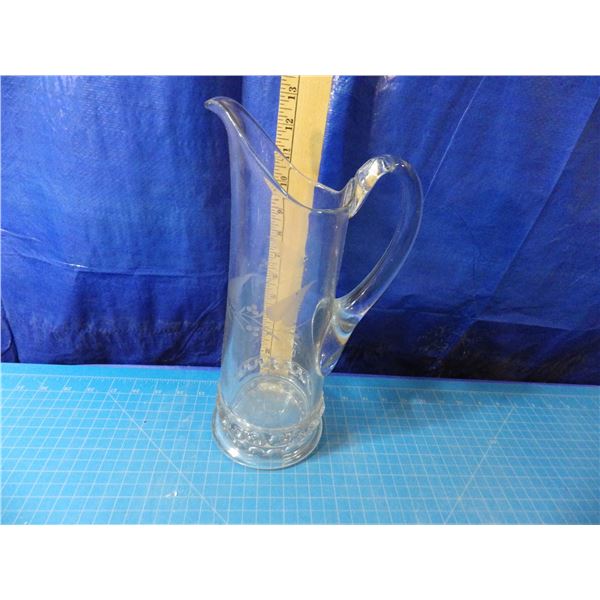 Vintage etched water pitcher