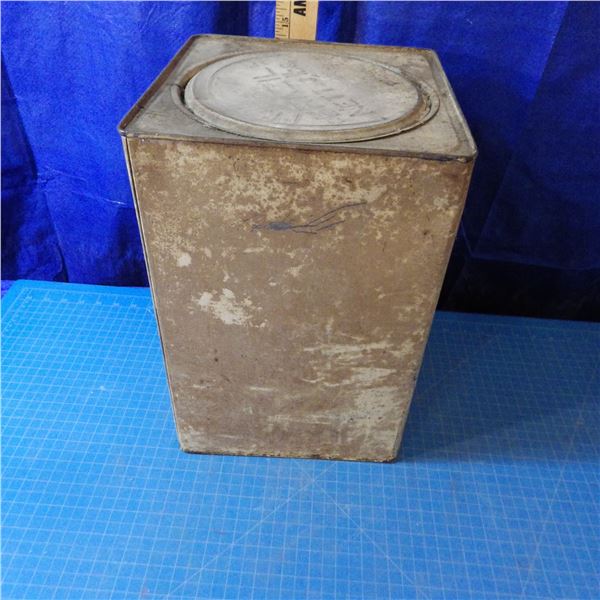 Tin embossed " product of Brazil " possibly a coffee can